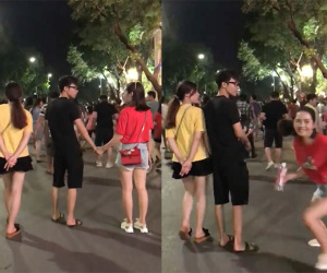 Troll 'đốt nhà': Đang đi bộ bỗng chạy lại nắm tay người lạ, suýt tí nữa cô gái trở thành tội đồ tình yêu