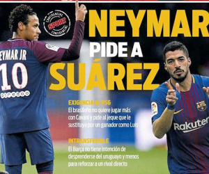 Neymar yêu cầu PSG bán Cavani mua Suarez?