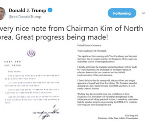 TT Trump công bố thư ông Kim Jong Un ca ngợi Mỹ