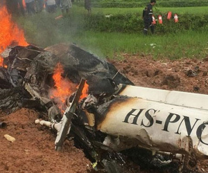 Trực thăng rơi xuống cánh đồng ở Thái Lan, ít nhất 3 người thiệt mạng