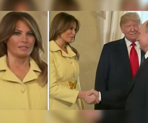 Biểu cảm kỳ lạ của bà Melania sau khi bắt tay ông Putin