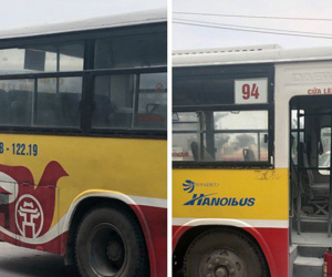 Xe buýt đang chạy bất ngờ bốc cháy ở Hà Nội