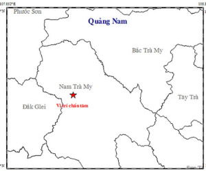 4 trận động đất liên tiếp xảy ra ở Quảng Nam