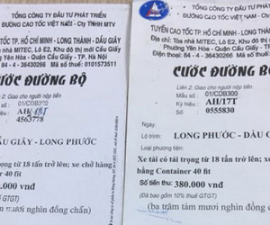 Xuất hiện vé BOT giả trên tuyến cao tốc Long Thành – Dầu Giây ​
