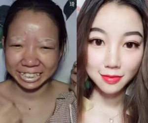 Cô gái Trung Quốc lột xác không thể nhận ra sau khi trang điểm