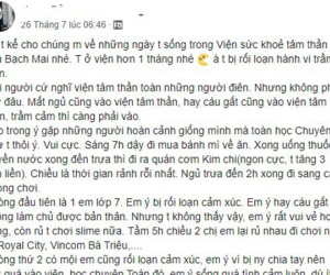 Chia sẻ về 1 tháng ở viện tâm thần của nữ sinh gây sốt mạng