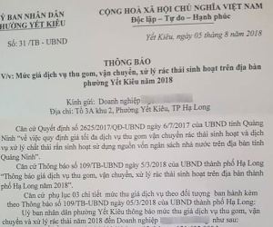 'Sốc' khi nhận thông báo thu phí rác sinh hoạt hơn 120 triệu từ UBND phường