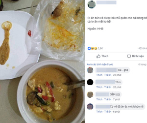 Đang tận hưởng bát bún cá ngon lành, thực khách suýt nghẹn khi nuốt phải chiếc 'bóng cá' kinh dị
