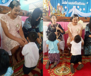 Ông bố mặc váy ren, cài nơ tóc, cười tít khi đến trường con trai, dân mạng cảm động rơi nước mắt khi biết nguyên nhân thực sự phía sau