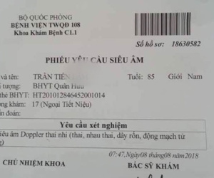 Vào Bệnh viện Quân đội 108 khám, cụ ông 85 tuổi được chỉ định siêu âm thai