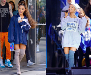 Phong cách thời trang chuộng mốt giấu quần của Ariana Grande