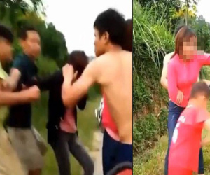 Vợ dẫn cả nhà đi đánh ghen, hô hào 2 con trai nhỏ lao vào đánh bồ nhí của chồng