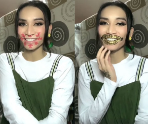 Bày cách tô son khoe răng tháng 7 cô hồn, BB Trần đích thực là 'vũ trụ' giải trí của dân mạng