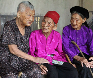 Ba chị em gái ở Nghệ An thọ trên 100 tuổi