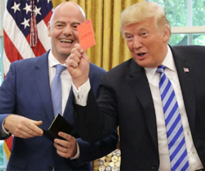 Trump giơ thẻ đỏ với phóng viên sau cuộc gặp Chủ tịch FIFA