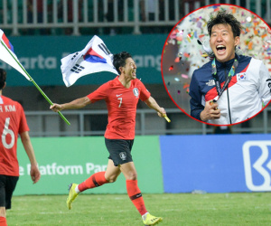 Son Heung-min cầm cờ Hàn Quốc, nhảy sung sướng khi nhận HCV
