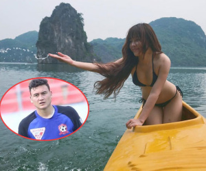 Người yêu tin đồn có vẻ ngoài nóng bỏng của thủ môn Lâm Tây