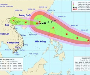 Siêu bão Mangkhut tăng tốc, giật cấp 17 và bão số 5 Barijat cấp 11 dồn dập tấn công Biển Đông