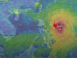 Video: Đường đi với sức gió 200 km/h của siêu bão Mangkhut