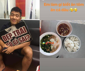 Bùi Tiến Dũng vừa về quê, 'thánh lầy' Đức Chinh đã than khổ khi ăn mì tôm trứng