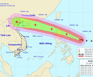 Dự báo thời tiết 14/9: 2 kịch bản siêu bão Mangkhut