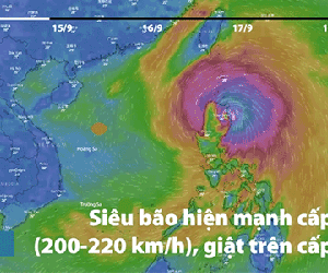 Video: Dự báo ngày 14/9 về đường đi của siêu bão Mangkhut