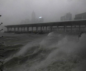 Video: Sóng cao 4 m, gió quật cây nghiêng ngả trong bão Mangkhut ở Hong Kong