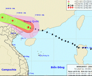 Bão Mangkhut sẽ suy yếu thành áp thấp nhiệt đới trên đất liền của Trung Quốc