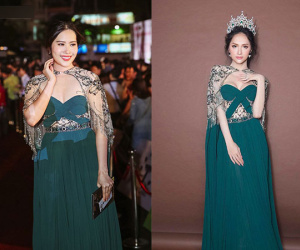 Một chiếc váy 2 sắc thái: Hương Giang tỏa sáng đúng kiểu hoa hậu, Nam Em lại như mệnh phụ phu nhân