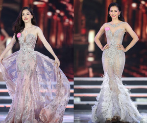 Video: Thí sinh Hoa hậu Việt Nam catwalk với đầm xuyên thấu