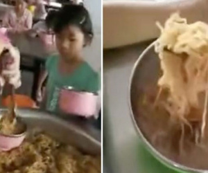 'Cô ơi, làm ơn cho cháu thêm một ít mì nữa', câu nói nhói lòng của HS phải ăn trưa bằng nửa bát mì
