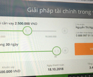 Cho vay tiền trực tuyến lãi suất 720% mỗi năm