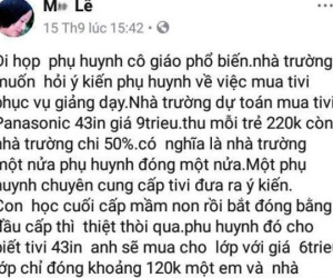 Đưa thông tin tiền trường lên Facebook, phụ huynh bị công an mời làm việc