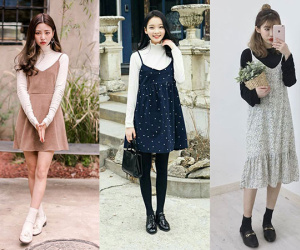 Tận dụng váy hai dây để phối đồ mùa thu