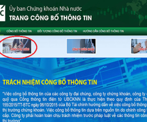 Trang công bố thông tin của UBCKNN 'dính' lỗi không truy cập được công bố của công ty đại chúng
