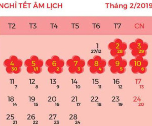 Chi tiết lịch nghỉ lễ các ngày trong năm 2019: Nghỉ Tết Nguyên đán 9 ngày