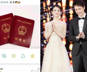 Lộ bằng chứng Triệu Lệ Dĩnh và Phùng Thiệu Phong đã đăng ký kết hôn