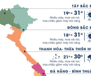 Thời tiết ngày 14/10: Hà Nội và Sài Gòn mưa rào rải rác