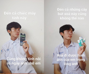 Thanh niên dùng bút xoá, máy tính casio, thước kẻ... thay lời yêu gửi crush