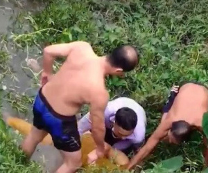 Trên đường đi đám cưới, Trung tá công an nhảy xuống sông cứu cô gái tự tử