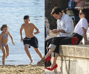 Đưa Harper và Cruz đi tắm biển, Victoria Beckham bị chỉ trích vì quá xa cách với các con