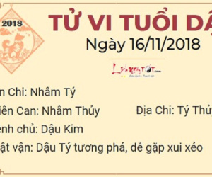 Tử vi thứ 6 ngày 16/11/2018 của 12 con giáp: Tị tiền bạc rủng rỉnh, Dậu tối mắt vì tiểu nhân