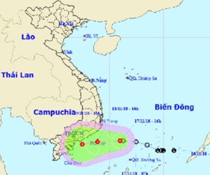 Áp thấp nhiệt đới có gió giật cấp 9 cách đảo Phú Quý 220km