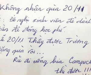 Thầy giáo 'trường người ta' tuyên bố không nhận quà ngày 20/11 với lý do hết sức đáng yêu
