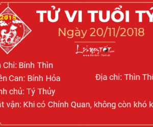 Tử vi thứ 3 ngày 20/11/2018 của 12 con giáp: Ngọ dính trộm cắp, tranh chấp, Tuất nhận hỷ sự từ Thực Thần