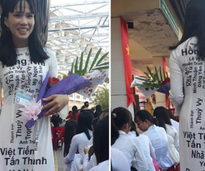 Cô giáo nhà người ta: Diện áo dài in tên toàn bộ học sinh trong lớp nhân ngày 20/11