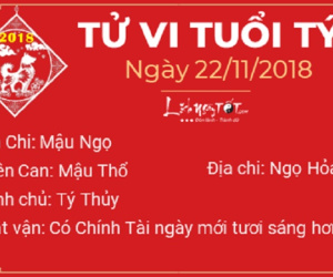 Tử vi Thứ 5 ngày 22/11/2018 của 12 con giáp: Ngọ có tiếng tăm lẫy lừng, Tuất cẩn thật mất tiền hay tài sản