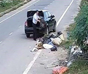 Người đàn ông đi ô tô vứt rác xuống đường bị phạt 3 triệu đồng