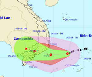Bão cách đảo Phú Quý 360km, Cần Giờ di dời dân trước 12h trưa mai