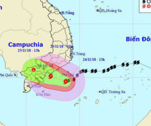 Chiều 24-11, bão số 9 tiến sát Vũng Tàu, Phan Thiết